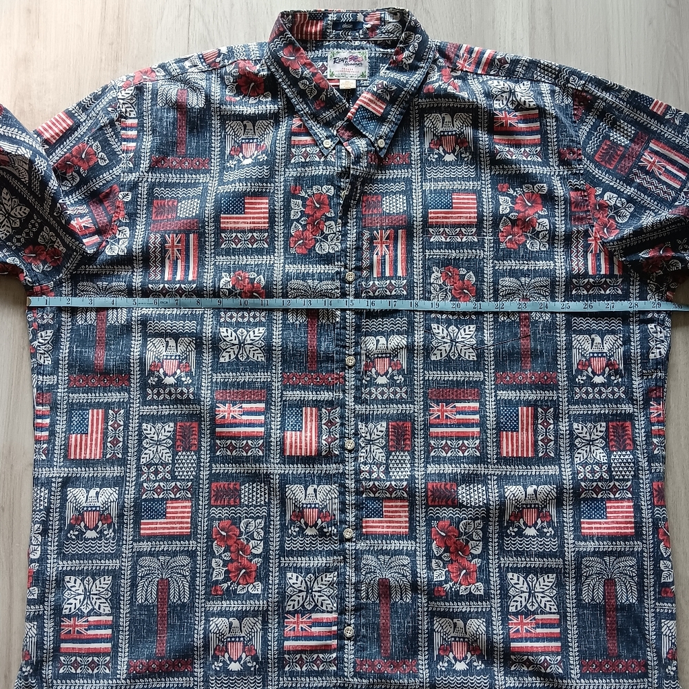 Reyn Spooner Summer Commemorative Limited Issue Shirt Flag Red White Blue 3XL - Picture 8 of 10